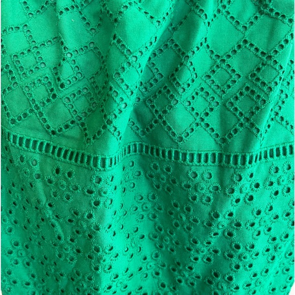 RALPH LAUREN Kelly Green Eyelet Dress Wear On/Off Shoulders Sz 10 NWT MSRP $195 - Picture 7 of 12